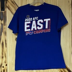 Buffalo Bills Mafia AFC Champions T Shirt Blue Lg